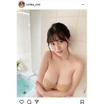 未梨一花、ヌーディー水着からこぼれる豊満バスト!