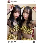 elsy 新井椎夏、神谷樹里奈とセクシーな鬼コスプレを披露!