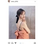 板野友美、背中開きのワンピースで妊娠中のファッションを楽しむ