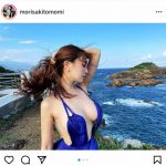 森咲智美、バストの輪郭がくっきり見えるワンピースショットを披露！「色っぽい」「超セクシー」