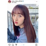 HKT48 田島芽瑠、髪色をピンクに染めたニューヘアカラーを披露! 秋冬映えコーデで「お揃いしましょ」