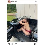 藤乃あおい、背中開きの大胆水着ショットで横乳ライン披露