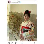 豊田ルナが振袖姿のオフショットを公開