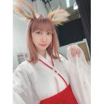 AKB48 柏木由紀、キツネ耳の巫女コスプレを披露