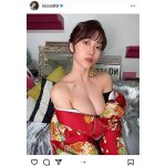 伊織いお、『花魁風』なはだけ浴衣で魅せる美谷間に釘付け