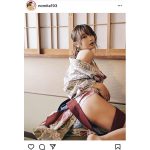 同人グラドル・いくみ、乱れ浴衣のバックショットで美尻披露