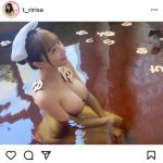 辻りりさ、温泉でこぼれる濡れ肌圧巻バストに釘付け！