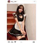 elsy・愛森ちえ、ミニスカメイド服で美バスト披露！「究極可愛い」