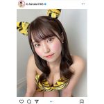 JamsCollection・坂東遥、鬼風コスプレで美谷間披露「ラムちゃんみたいで可愛い」