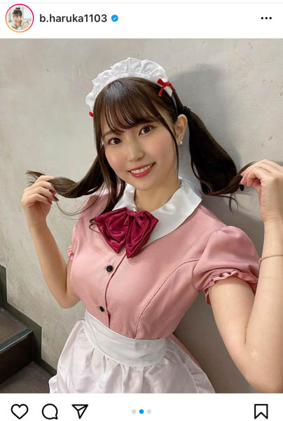 JamsCollection・坂東遥、ツインテールのメイドコスプレに「可愛い」の声殺到！