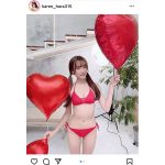 NMB48・原かれん、バレンタインにちなんだキュートなビキニオフショット公開！「まさに最強ツインテール」