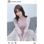 「溜息出る」小日向ゆか、淡色春コーデにファンうっとり「私も着たい！」