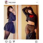 九条ねぎ、セーラー服を脱いでパンスト越しの透けランジェリー見せつけ！