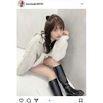 Peel the Apple・黒嵜菜々子、上目遣いの『絶対領域』コーデに反響ぞくぞく！