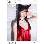 上坂すみれ、早起きの猫耳ショットで透明谷間をお届け！「一発で目が覚めました」