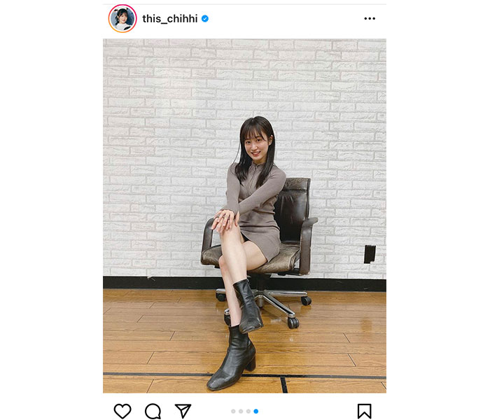 NMB48・川上千尋、タイトワンピースでボディライン&生脚あらわに！「色気増し増しですね」