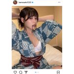 金子智美、温泉旅行ではだけ浴衣姿披露！最後の写真の「破壊力は桁違い」