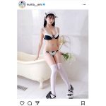 くりえみ、メイド水着で魅せる透明美スタイルにうっとり！