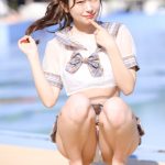 【写真特集 10枚】にゅ〜わ・桜井もも、刺激的な透けセーラー服に熱視線！＜近代麻雀水着祭2022＞