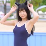 【写真特集 10枚】コスプレイヤー・白烏しろ、ケモ耳×スクール水着でフェチ心くすぐる！＜近代麻雀水着祭2022＞