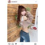 竹内星菜、自慢のくびれボディをバックショットで披露！「可愛さ満点」「くびれもお美しい」