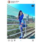 レースクイーン・広瀬晏夕、眩しい脚線美からセクシーな絶対領域をアピール！「俺はいつもやられておる」「真骨頂ですね」とファン歓喜。