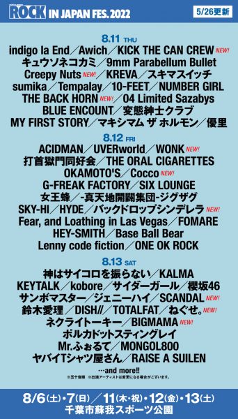 ROCK IN JAPAN FESTIVAL 2022