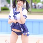 【写真特集 12枚】Teamくれれっ娘！・守道小粋、セーラー服からビキニチラリの誘惑ポーズで悩殺！＜近代麻雀水着祭2022＞