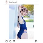 船岡咲、競泳水着で魅せる美尻バックショット公開