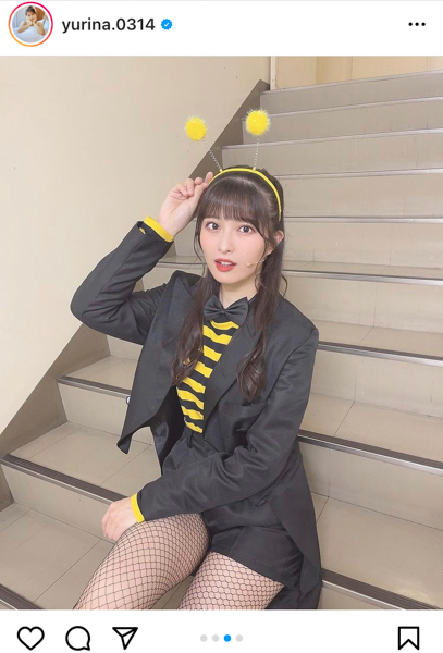 AKB48・行天優莉奈、セクシーな美脚全開の蜜蜂コスチュームに歓喜の声！「美脚天使」「本当にスタイルがいい」