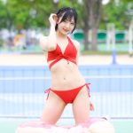 【写真特集 7枚】dela・藤本南、鮮烈な赤ビキニで魅せる透明美ボディで釘付け！＜近代麻雀水着祭2022＞