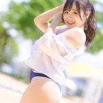 【写真特集 10枚】にゅ〜わ・本間のゆり、スク水風水着で美尻披露！＜近代麻雀水着祭2022＞
