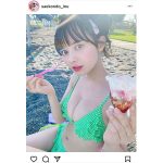 #ババババンビ・近藤沙瑛子、水玉ビキニ姿の上目遣いにキュン！