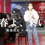MayJ.、ピアノYouTuber・菊池亮太と『春よ、来い』をゲリラライブ