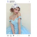 明日花キララ、胸元あらわな大胆ドレスに反響「水色ドレス天使ちゃんたまらん」「本物の妖精ちゃん」