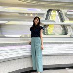 田原萌々アナウンサー、爽やかな脚長パンツショットを公開！