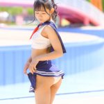 【写真特集 11枚】赤ちょこ・東條明日華、セーラー服コスチュームで美尻をセクシーに見せつけ！＜近代麻雀水着祭2022＞