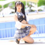 【写真特集 10枚】イロハサクラ・朝比奈めいり、黒髪なびかせた美麗プロポーションで視線釘付け＜近代麻雀水着祭2022＞