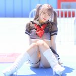 【写真 5枚】ネモフィラ新世界・星月夜あむ、ルーズソックスを履いた美脚を惜しみなく見せつけ！＜近代麻雀水着祭2022＞