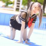 【写真 5枚】ネモフィラ新世界・星月夜あむ、ルーズソックスを履いた美脚を惜しみなく見せつけ！＜近代麻雀水着祭2022＞