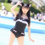 【写真特集 11枚】Sekaisen・朝日りか、透明肌がまぶしい黒猫水着に視線釘付け！＜近代麻雀水着祭2022＞