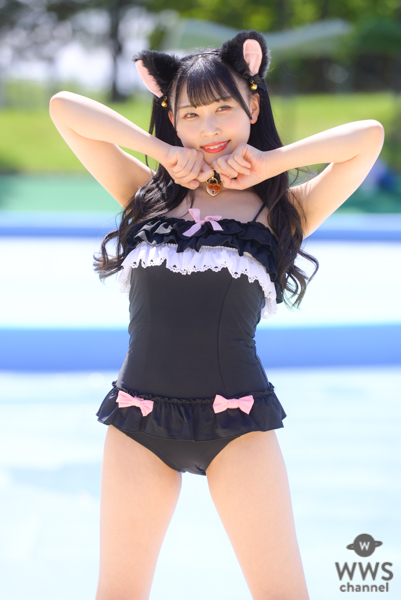 【写真特集 11枚】Sekaisen・朝日りか、透明肌がまぶしい黒猫水着に視線釘付け！＜近代麻雀水着祭2022＞