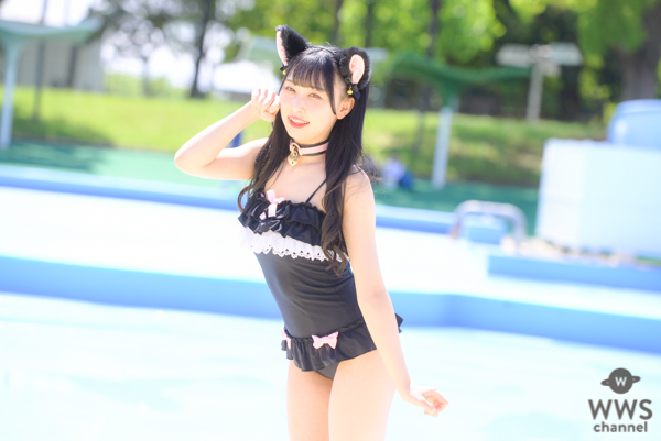 【写真特集 11枚】Sekaisen・朝日りか、透明肌がまぶしい黒猫水着に視線釘付け！＜近代麻雀水着祭2022＞