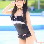 【写真特集 11枚】Sekaisen・朝日りか、透明肌がまぶしい黒猫水着に視線釘付け！＜近代麻雀水着祭2022＞