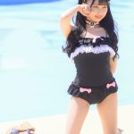 【写真特集 11枚】Sekaisen・朝日りか、透明肌がまぶしい黒猫水着に視線釘付け！＜近代麻雀水着祭2022＞