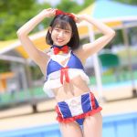 【写真特集 8枚】CALL MY NAME・椿あい子、リボンが可愛らしいトリコロール水着に注目！＜近代麻雀水着祭2022＞