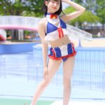 【写真特集 8枚】CALL MY NAME・椿あい子、リボンが可愛らしいトリコロール水着に注目！＜近代麻雀水着祭2022＞