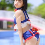 【写真特集 8枚】CALL MY NAME・椿あい子、リボンが可愛らしいトリコロール水着に注目！＜近代麻雀水着祭2022＞