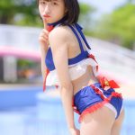 【写真特集 8枚】CALL MY NAME・椿あい子、リボンが可愛らしいトリコロール水着に注目！＜近代麻雀水着祭2022＞