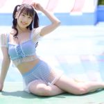 【写真 6枚】てぃあむ・柳川みあ、高めツインテール×無邪気な笑顔でキュン！＜近代麻雀水着祭2022＞